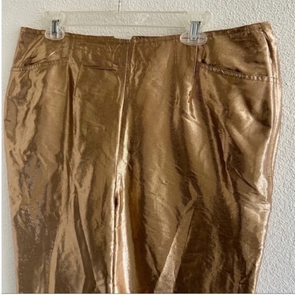 Samantha Pleet High Rise Gold Metallic Pants NWT - Picture 4 of 6